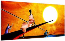 Mivali Tablou pe sticlă picturii epochale străveche, dintr-o bucată 100x50 cm pe sticlă (V022042V10050GD)