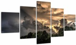 Mivali Tablou cu nori și pădure, din cinci bucăți 125x70 cm (V020964V12570)