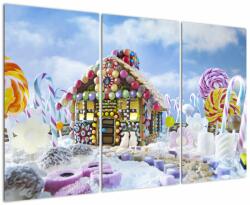 Mivali Tablou - Căsuță de turtă dulce, din trei bucăți 120x80 cm (V023307V120803PCS)