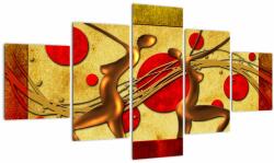 Mivali Tablou abstract cu două femei, din cinci bucăți 125x70 cm (V022071V12570)