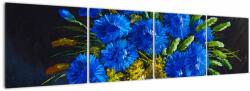 Mivali Tablou - Flori albastre în vază, din patru bucăți 160x40 cm (V023177V16040)