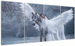 Mivali Tablou - Fata și unicorn, din patru bucăți 160x80 cm (V023120V16080)