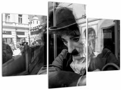 Mivali Tablou - Charles Chaplin la Praga, din trei bucăți 90x60 cm (V023013V90603PCS)