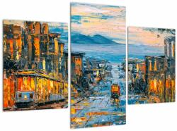 Mivali Tablou - Telecabină, San Francisco, din trei bucăți 90x60 cm (V022949V90603PCS)