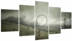 Mivali Tablou - Peisaj înainte de furtună (cu ceas), din cinci bucăți 150x80 cm cu ceas (V022356V15080C)