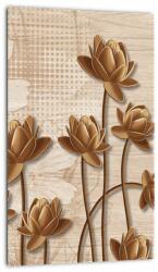 Mivali Tablou cu abstracția florilor - maro, dintr-o bucată 20x30 cm (V021309V2030)