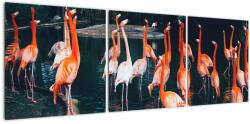 Mivali Tablou - turmă de flamingo, din trei bucăți 120x40 cm (V021626V12040)