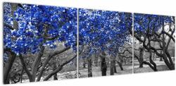 Mivali Tablou - Copaci albaștri Central Park, New York, din trei bucăți 150x50 cm (V023118V15050)