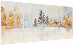 Mivali Tablou - Pădure în acuarelă, din patru bucăți 160x80 cm (V024052V16080)