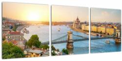 Mivali Tablou cu orașul Budapesta și râu, din trei bucăți 90x30 cm (V020712V9030)