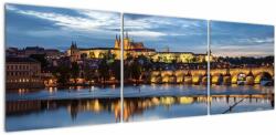 Mivali Tablou cu palatul din Praga și podul lui Carol, din trei bucăți 150x50 cm (V020970V15050)