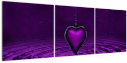 Mivali Tablou ci inima violetă, din trei bucăți 120x40 cm (V020396V12040)