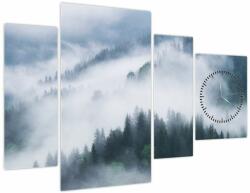 Mivali Tablou - Copacii în ceață (cu ceas), din patru bucăți 110x75 cm cu ceas (V022383V11075C)