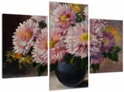 Mivali Tablou - Pictură în ulei, flori în vază, din trei bucăți 90x60 cm (V022818V90603PCS)