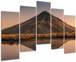 Mivali Tablou oglindirea muntelui Taranaki, Noua Zeelanda, din cinci bucăți 125x90 cm (V021545V12590)