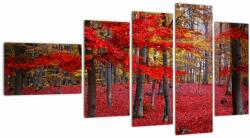 Mivali Tablou - Pădurea roșie, din cinci bucăți 110x60 cm (V023579V11060)