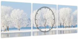 Mivali Tablou cu peisaj de iarnă (cu ceas), din trei bucăți 90x30 cm cu ceas (V021768V9030C)