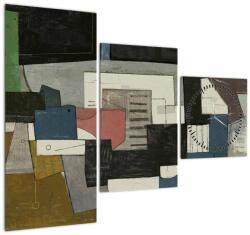 Mivali Tablou - Abstracție cubism (cu ceas), din trei bucăți 90x70 cm cu ceas (V023158V9070C)