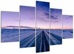 Mivali Tablou - autostrada iarna, din cinci bucăți 150x105 cm (V020229V150105)