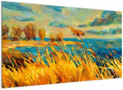 Mivali Tablou - Apus de soare peste lac, pictură acrilică, dintr-o bucată 120x70 cm (V023296V12070)