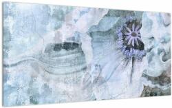 Mivali Tablou pe sticlă - Frescă florală pe un perete de cărămidă, dintr-o bucată 100x50 cm pe sticlă (V022883V10050GD)