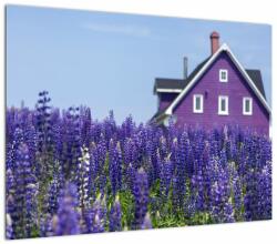 Mivali Tablou pe sticlă cu câmp de lavanda, dintr-o bucată 70x50 cm pe sticlă (V020406V7050GD)