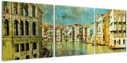 Mivali Tablou - Canalul de la Veneția și gondole, din trei bucăți 120x40 cm (V023312V12040)