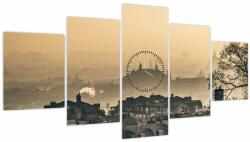 Mivali Tablou - Orașul în ceață (cu ceas), din cinci bucăți 150x80 cm cu ceas (V021335V15080C)
