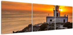 Mivali Tablou cu far în apus de soare, din trei bucăți 150x50 cm (V021562V15050)