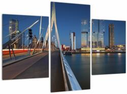Mivali Tablou - Amurg în Rotterdam, Olanda, din trei bucăți 90x60 cm (V022478V90603PCS)