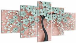 Mivali Tablou - Flori albastre în pastel, din cinci bucăți 150x80 cm (V021459V150805PCS)