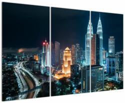 Mivali Tablou - Noaptea în Kuala Lumpur, din trei bucăți 120x80 cm (V021666V120803PCS)