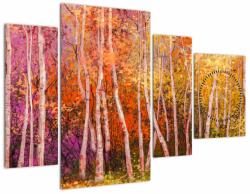Mivali Tablou - Pădurea colorată (cu ceas), din patru bucăți 110x75 cm cu ceas (V023176V11075C)