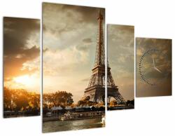 Mivali Tablou - Turnul Eiffel. Paris, Franța (cu ceas), din patru bucăți 110x75 cm cu ceas (V023074V11075C)