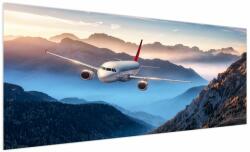 Mivali Tablou - Avion peste crestele montane, dintr-o bucată 250x125 cm (V023029V250125)