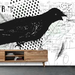 Mivali Fototapet - Street art - bird, vlies, 441x306 cm (T100627TQ9)