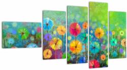 Mivali Tablou - Flori abstract, din cinci bucăți 110x60 cm (V022348V11060)