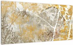 Mivali Tablou pe sticlă - Vintage perete cu flori, dintr-o bucată 100x50 cm pe sticlă (V022873V10050GD)