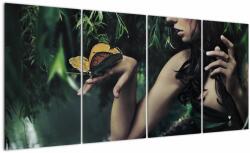 Mivali Tablou - Femeia grațioasă cu fluture, din patru bucăți 160x80 cm (V023259V16080)