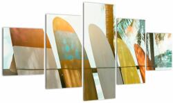 Mivali Tablou - Plăci de surf, din cinci bucăți 125x70 cm (V023070V12570)