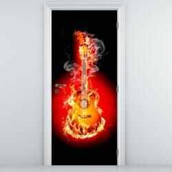 Mivali Fototapeta pentru ușă - chitara în foc (D013377D95205)