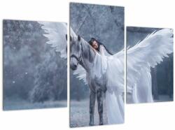 Mivali Tablou - Fata și unicorn, din trei bucăți 90x60 cm (V023120V90603PCS)