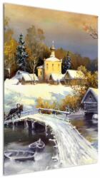 Mivali Tablou - Orășel iarna, dintr-o bucată 60x90 cm (V023276V6090)