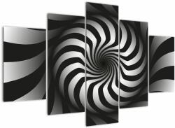 Mivali Tablou abstract cu spirala alb neagră, din cinci bucăți 150x105 cm (V020831V150105)