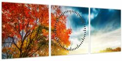 Mivali Tablou peisaj cu scufundat în razele solare (cu ceas), din trei bucăți 90x30 cm cu ceas (V021773V9030C)