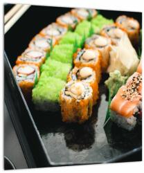 Mivali Tablou pe sticlă - Sushi, dintr-o bucată 40x40 cm pe sticlă (V021312V4040GD)