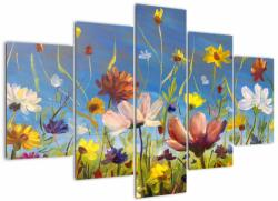 Mivali Tablou cu luncă înflorită, din cinci bucăți 150x105 cm (V022267V150105)