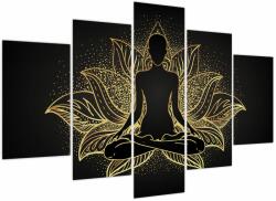 Mivali Tablou - Silueta într-o floare de lotus, din cinci bucăți 150x105 cm (V023607V150105)