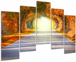 Mivali Tablou - Poarta din copaci, din cinci bucăți 125x90 cm (V022002V12590)