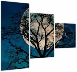 Mivali Tablou copacului cu lună plină (cu ceas), din trei bucăți 90x70 cm cu ceas (V021355V9070C)